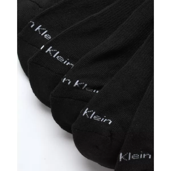 Calvin Klein Boys Socks  Cushion Quarter Cut Ankle Socks 6 PackBlack
