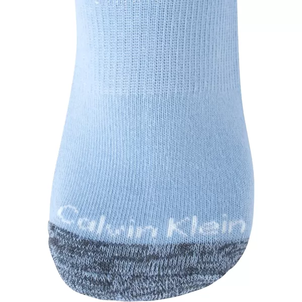 Calvin Klein Boys Socks  Cushion Quarter Cut Ankle Socks 6 PackGreyNavyBlue