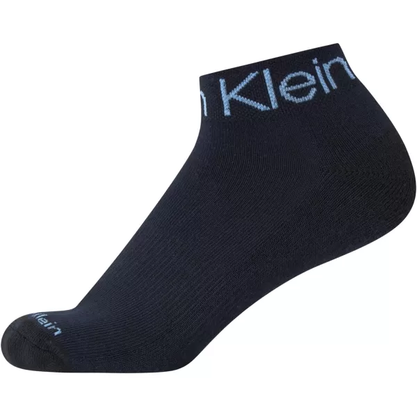 Calvin Klein Boys Socks  Cushion Quarter Cut Ankle Socks 6 PackGreyNavyBlue