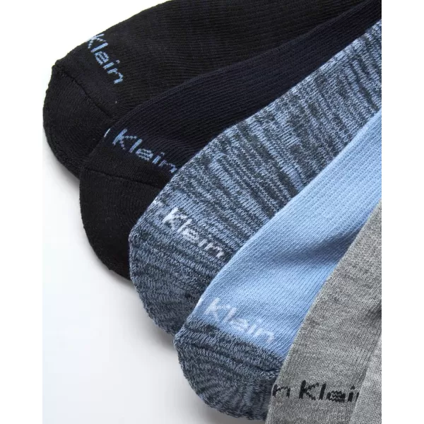 Calvin Klein Boys Socks  Cushion Quarter Cut Ankle Socks 6 PackGreyNavyBlue