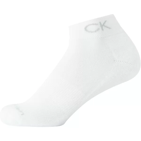 Calvin Klein Boys Socks  Cushion Quarter Cut Ankle Socks 6 PackWhite