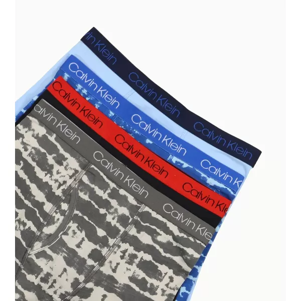 Calvin Klein Boys Underwear 4 Pack Boxer Brief Value PackBlue Tie DyeCastle Rock Tie Dye