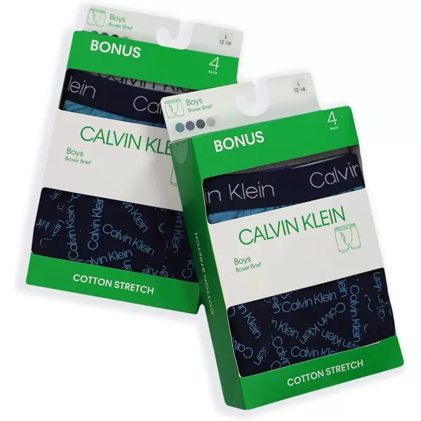 Calvin Klein Boys Underwear 8 Pack Boxer BriefsBasics Value PackBlue Print