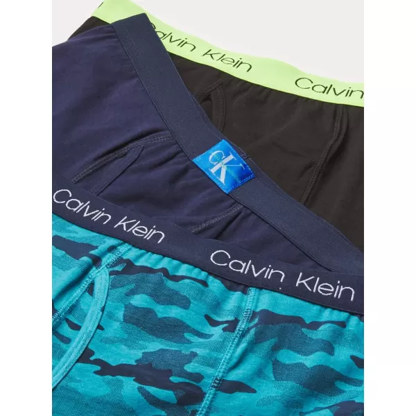 Calvin Klein Boys Underwear Cotton Boxer Brief 6 PackCastlerock GreyMoon BlueBlack IrisCamoHeather GreyBlack