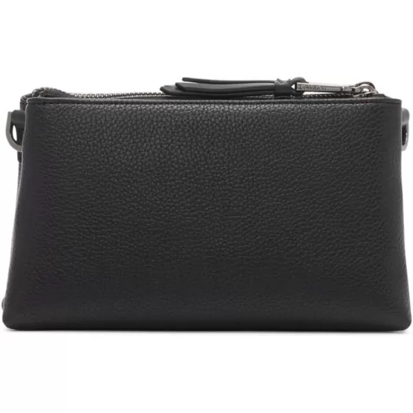 Calvin Klein Chrome Organizational 2 in 1 Top Zip CrossbodyBlackWhite