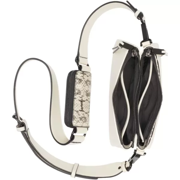 Calvin Klein Chrome Organizational 2 in 1 Top Zip CrossbodyCherub WhiteBlack