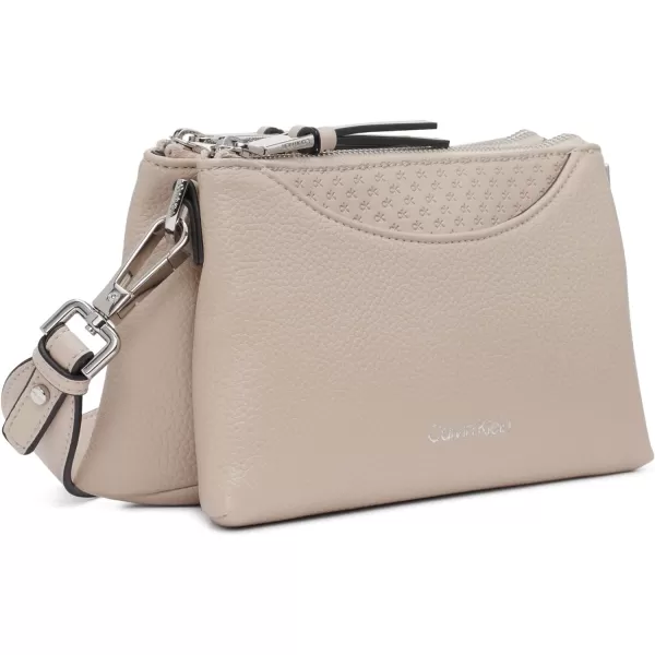 Calvin Klein Chrome Organizational 2 in 1 Top Zip CrossbodyMushroom