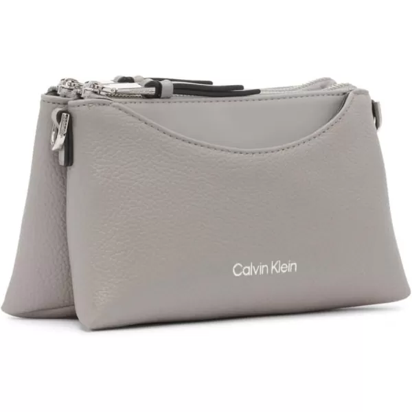 Calvin Klein Chrome Organizational 2 in 1 Top Zip CrossbodyStone