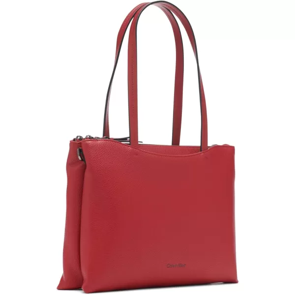 Calvin Klein Chrome Organizational 2 in 1 ToteRuby Red