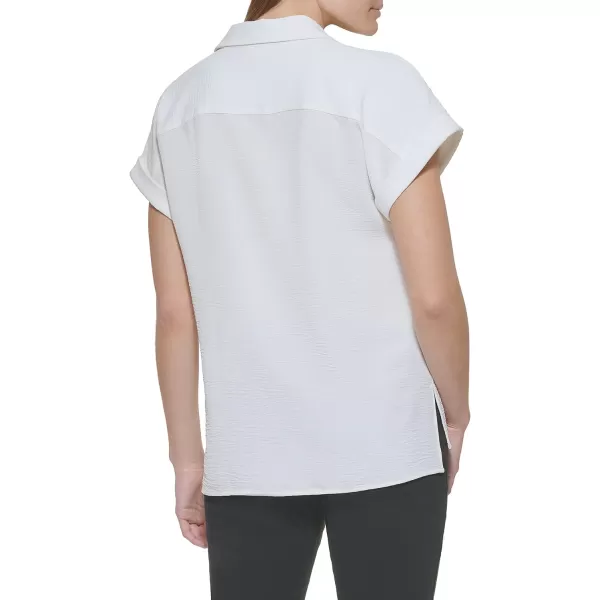 Calvin Klein Ck Womens Blouse CollarSoft White