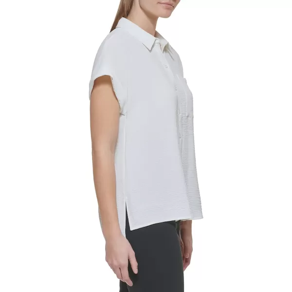 Calvin Klein Ck Womens Blouse CollarSoft White