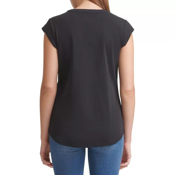 Calvin Klein Ck Womens TShirt Button DownBlack