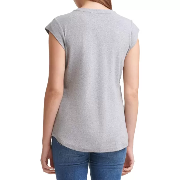 Calvin Klein Ck Womens TShirt Button DownHtr Granite