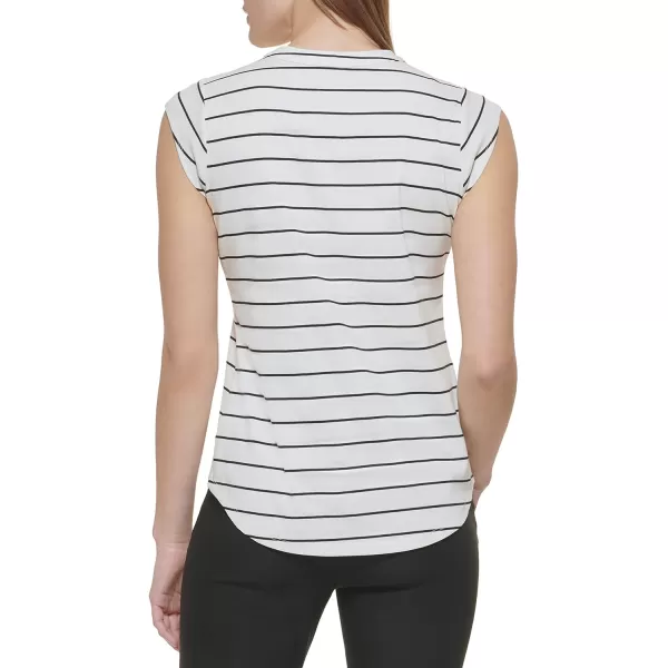 Calvin Klein Ck Womens TShirt Button DownSf WtBlk4