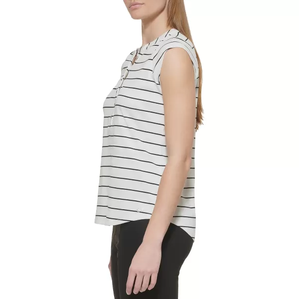 Calvin Klein Ck Womens TShirt Button DownSf WtBlk4