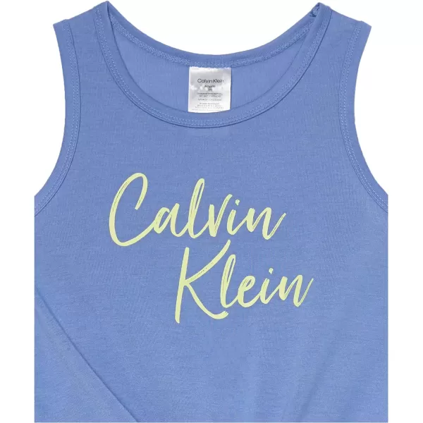 Calvin Klein Girls 2 Piece Sleepwear TShirt and Shorts Pajama Set PjTie Dye Mint