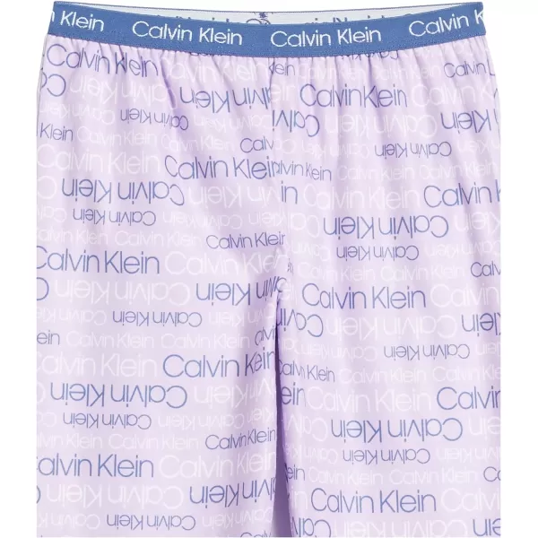 Calvin Klein Girls Brushed Micro 2 Piece Pajama SetHeather GreyCk Amethyst