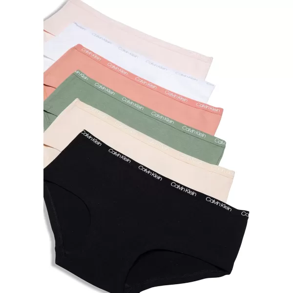 Calvin Klein Girls Cotton Hipster Underwear Panties 6PackBlueHeatherBlack