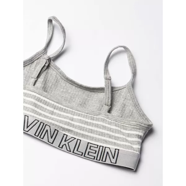 Calvin Klein Girls Cotton Training Bra Bralette with Adjustable Straps 2 Pack2 Pack  Classic WhiteHeather Grey