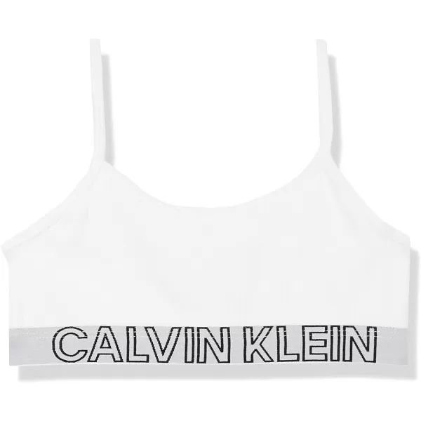 Calvin Klein Girls Cotton Training Bra Bralette with Adjustable Straps 2 Pack2 Pack  Classic WhiteHeather Grey