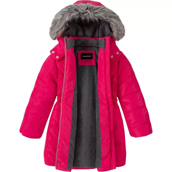 Calvin Klein Girls Hooded Winter Puffer Jacket FullLength Heavy Weight Coat with Fleece LiningCabaret Aerial