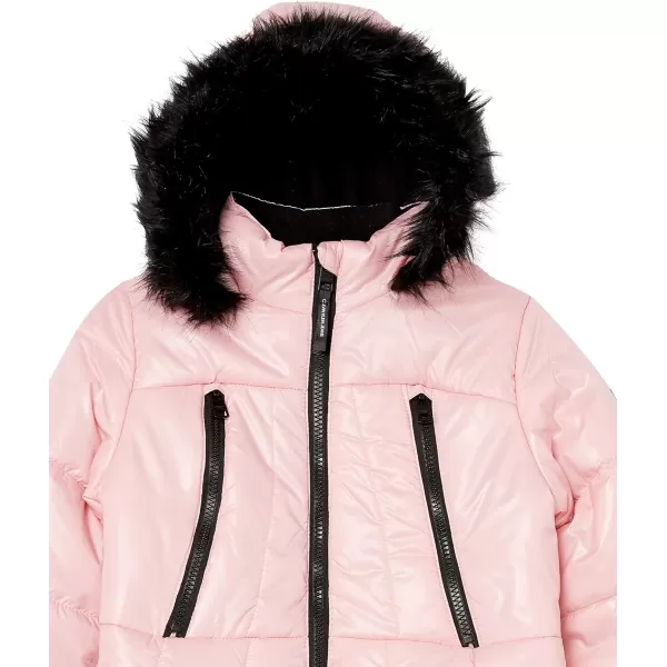 Calvin Klein Girls Hooded Winter Puffer Jacket FullLength Heavy Weight Coat with Fleece LiningSweet Tart Sport