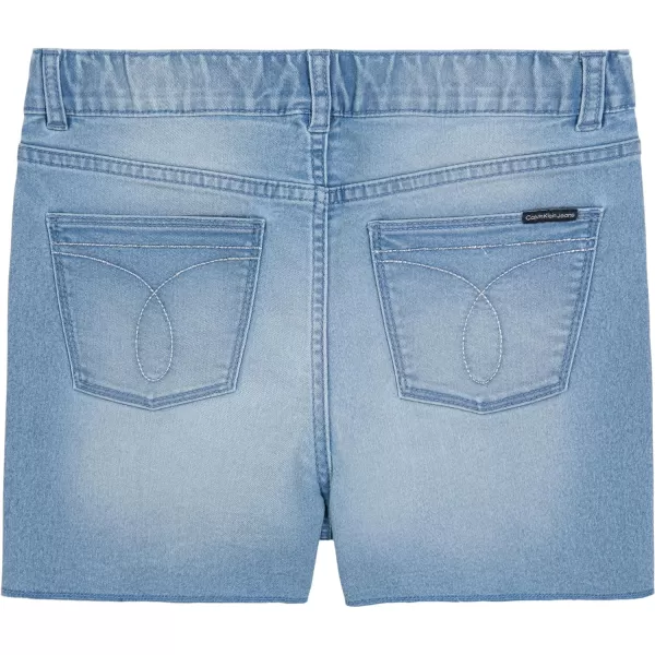 Calvin Klein Girls Jean Shorts Stretch Denim Boyfriend Fit Mid to High RiseCirrusPull on