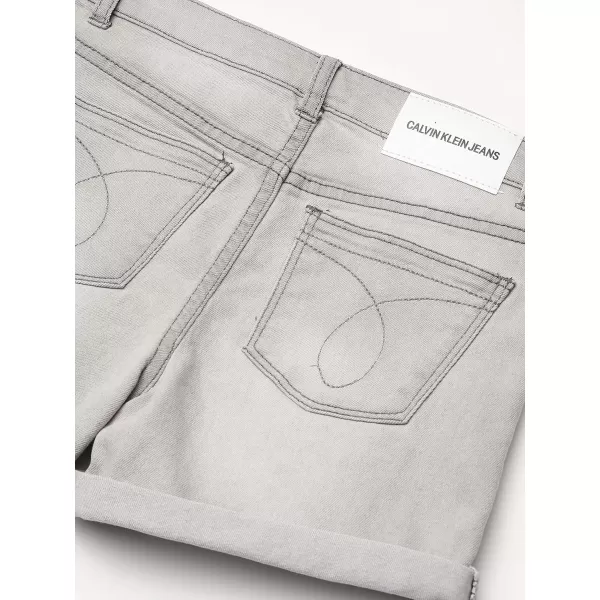Calvin Klein Girls Jean Shorts Stretch Denim Boyfriend Fit Mid to High RiseOvercastCuff