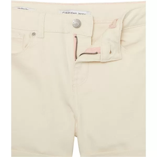 Calvin Klein Girls Jean Shorts Stretch Denim Boyfriend Fit Mid to High RiseSeed PearlCuff