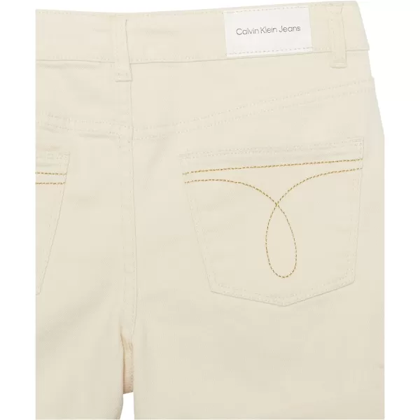 Calvin Klein Girls Jean Shorts Stretch Denim Boyfriend Fit Mid to High RiseSeed PearlCuff