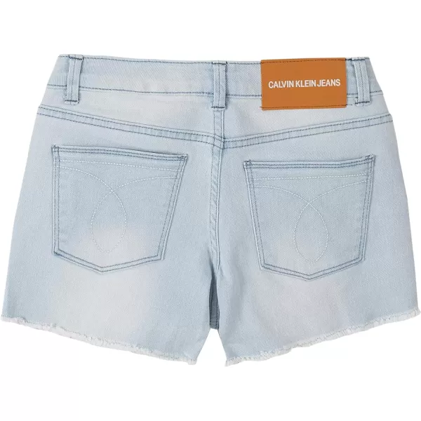 Calvin Klein Girls Jean Shorts Stretch Denim Boyfriend Fit Mid to High RiseStratusCut Off