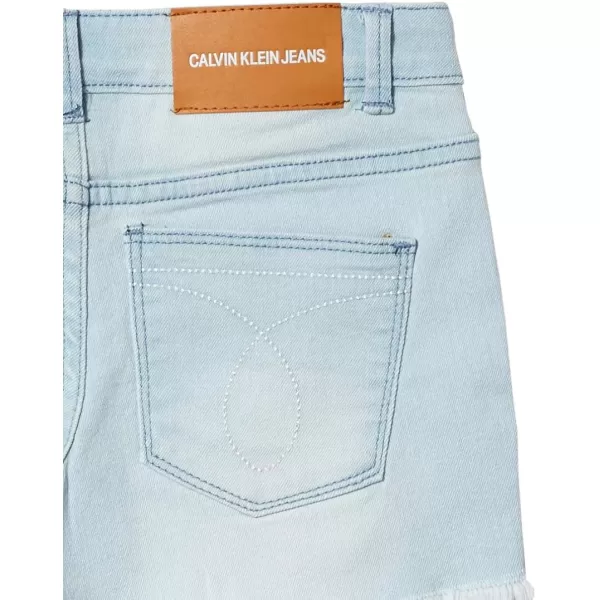 Calvin Klein Girls Jean Shorts Stretch Denim Boyfriend Fit Mid to High RiseStratusCut Off