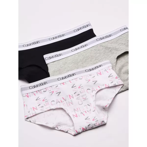 Calvin Klein Girls Little Modern Cotton Hipster Underwear MultipackHeatherBlack