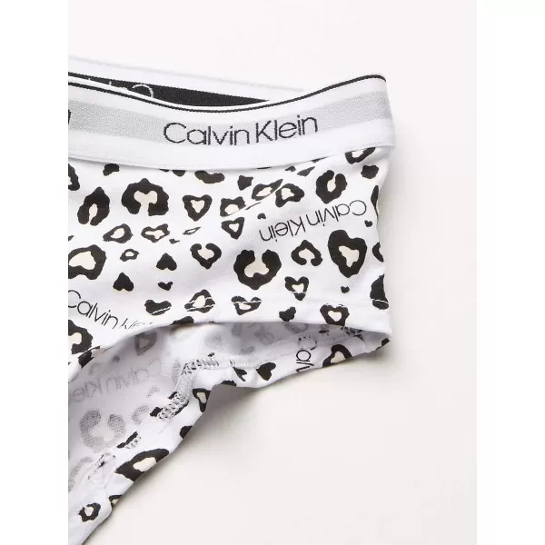 Calvin Klein Girls Little Modern Cotton Hipster Underwear MultipackLeoNudeHeather Grey