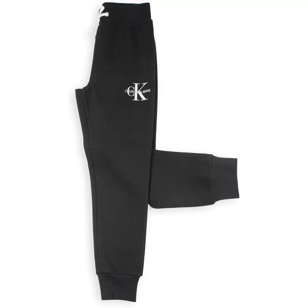 Calvin Klein Girls Logo Sweatpants Fleece Joggers with Ribbed Cuffs amp WaistbandAnthracite Monogram