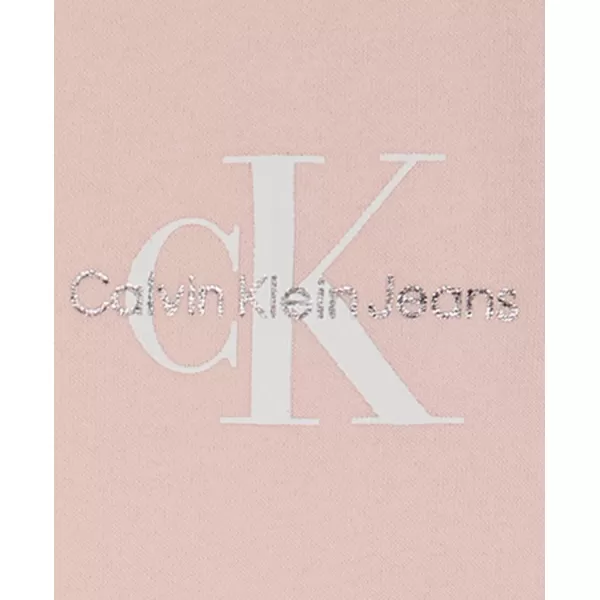 Calvin Klein Girls Logo Sweatpants Fleece Joggers with Ribbed Cuffs amp WaistbandCrystal Pink