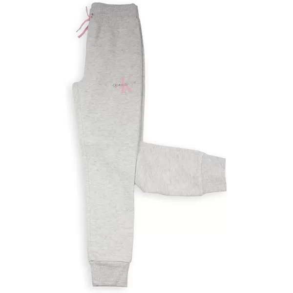 Calvin Klein Girls Logo Sweatpants Fleece Joggers with Ribbed Cuffs amp WaistbandGrey Monogram