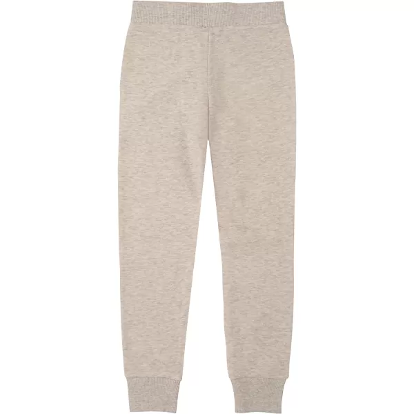 Calvin Klein Girls Logo Sweatpants Fleece Joggers with Ribbed Cuffs amp WaistbandOatmeal Monogram
