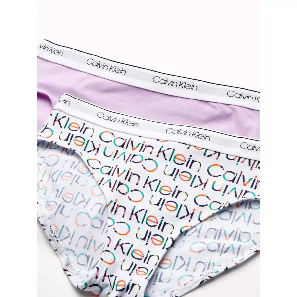 Calvin Klein Girls Modern Cotton 2 Pack Bikini2 Pack  Ck Logo White