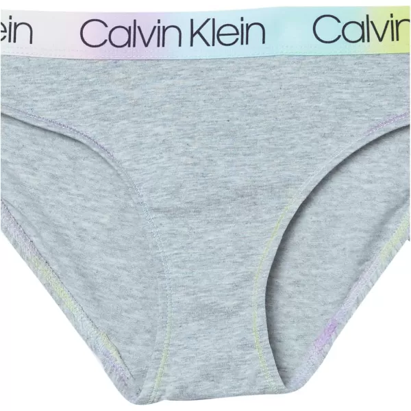 Calvin Klein Girls Modern Cotton 2 Pack Bikini3 Pack WhiteHeather Grey Empryean Blue