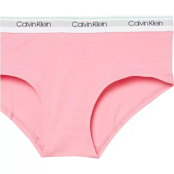 Calvin Klein Girls Modern Cotton Hipster UnderwearSoft LeopardBermudaSachet Pink