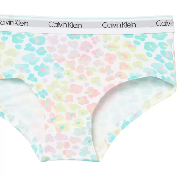 Calvin Klein Girls Modern Cotton Hipster UnderwearSoft LeopardBermudaSachet Pink