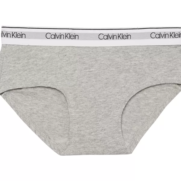 Calvin Klein Girls Modern Cotton Hipster UnderwearWhiteBlackHeather Grey