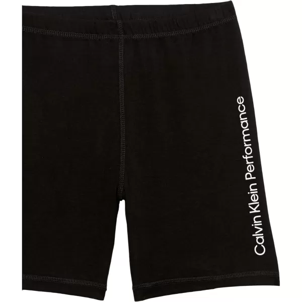 Calvin Klein Girls Performance Bike Shorts Soft amp Stretchy with Flat Waistband amp Snug FitBlack Linear