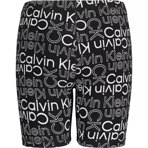 Calvin Klein Girls Performance Bike Shorts Soft amp Stretchy with Flat Waistband amp Snug FitBlack Logo Toss