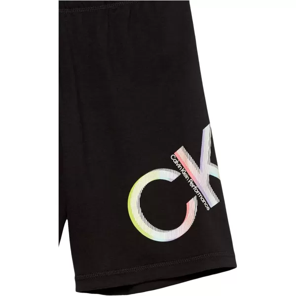 Calvin Klein Girls Performance Bike Shorts Soft amp Stretchy with Flat Waistband amp Snug FitBlack Solar Flare