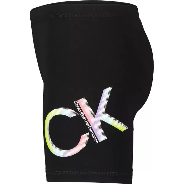 Calvin Klein Girls Performance Bike Shorts Soft amp Stretchy with Flat Waistband amp Snug FitBlack Solar Flare