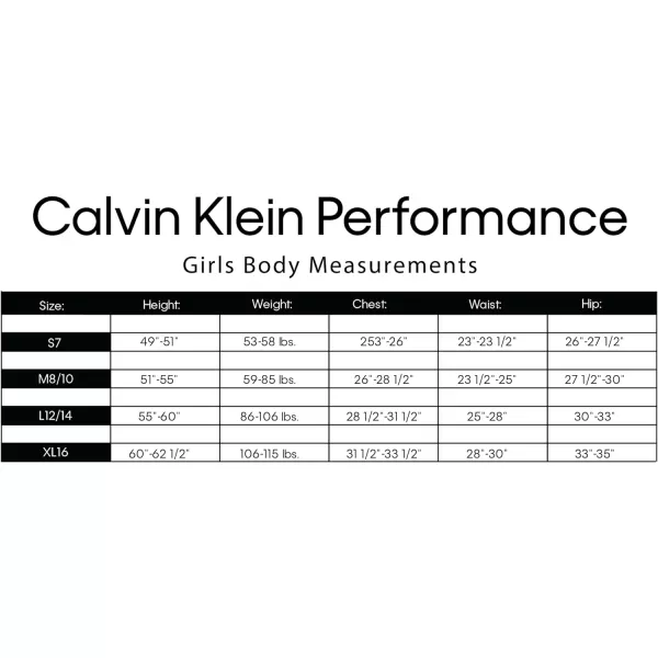 Calvin Klein Girls Performance Bike Shorts Soft amp Stretchy with Flat Waistband amp Snug FitBlack Solar Flare