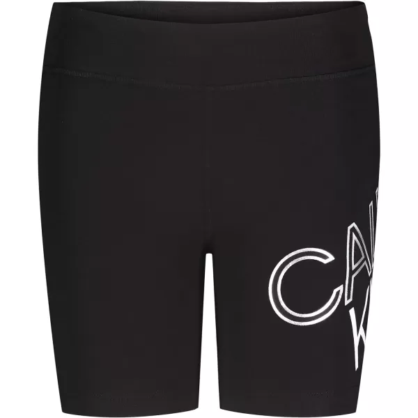 Calvin Klein Girls Performance Bike Shorts Soft amp Stretchy with Flat Waistband amp Snug FitBlack Tilt