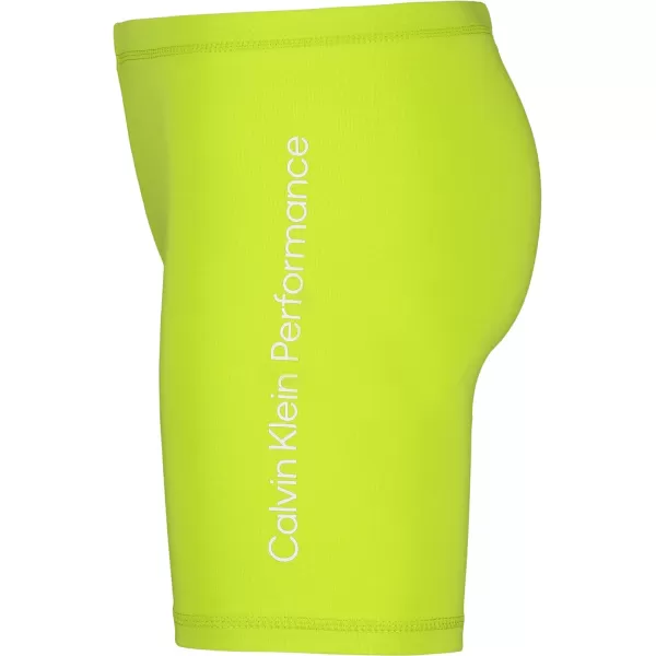 Calvin Klein Girls Performance Bike Shorts Soft amp Stretchy with Flat Waistband amp Snug FitLime Linear
